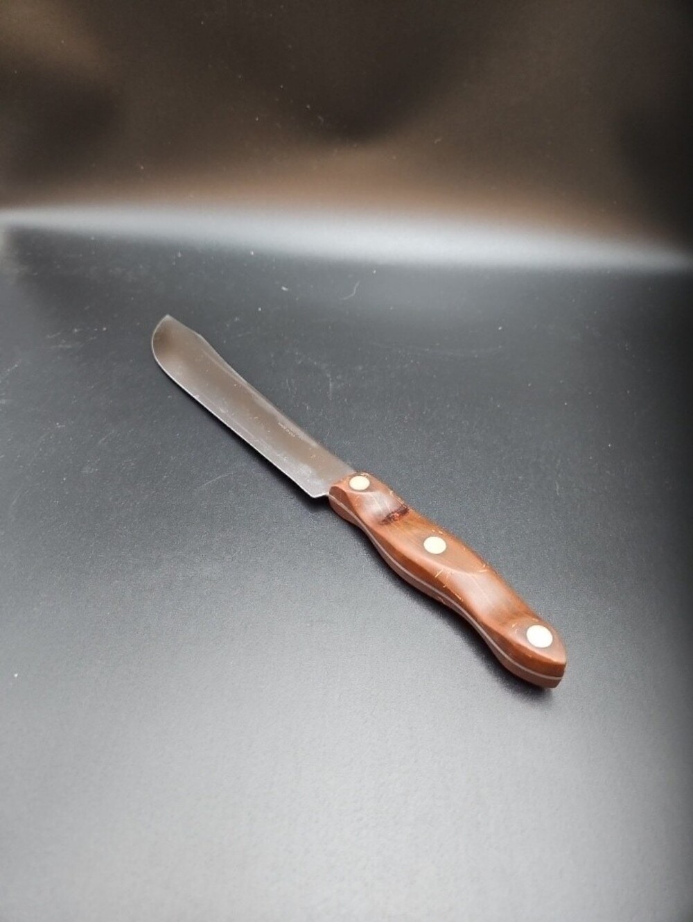 CUTCO Vintage Brown Wood Handle Stainless Steel Butcher Chef Knife #22 USA Made